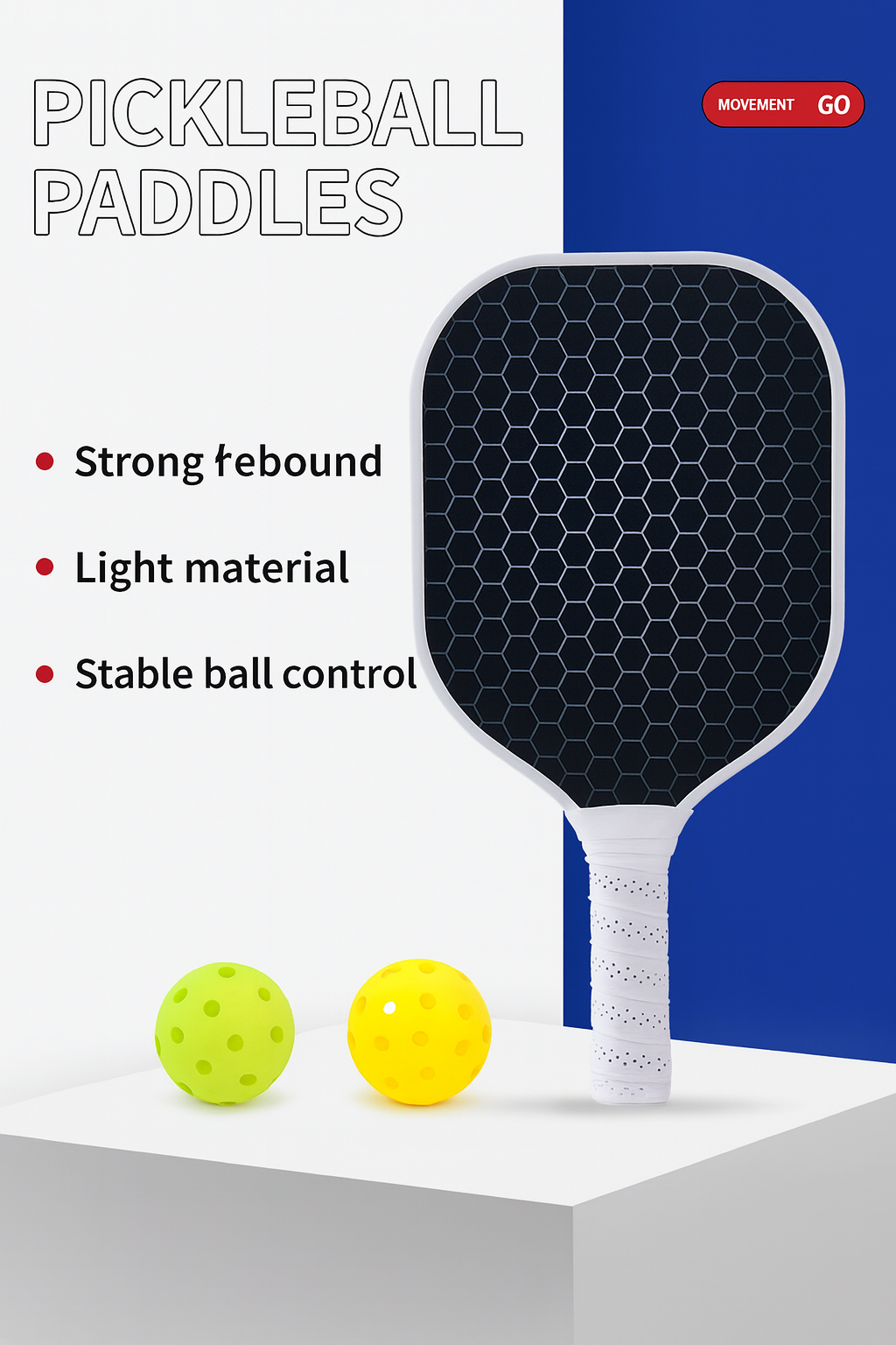Tyson’s Fiberglass Pickleball Paddle Set – Single Paddle + 2 Balls + Zipper Case
