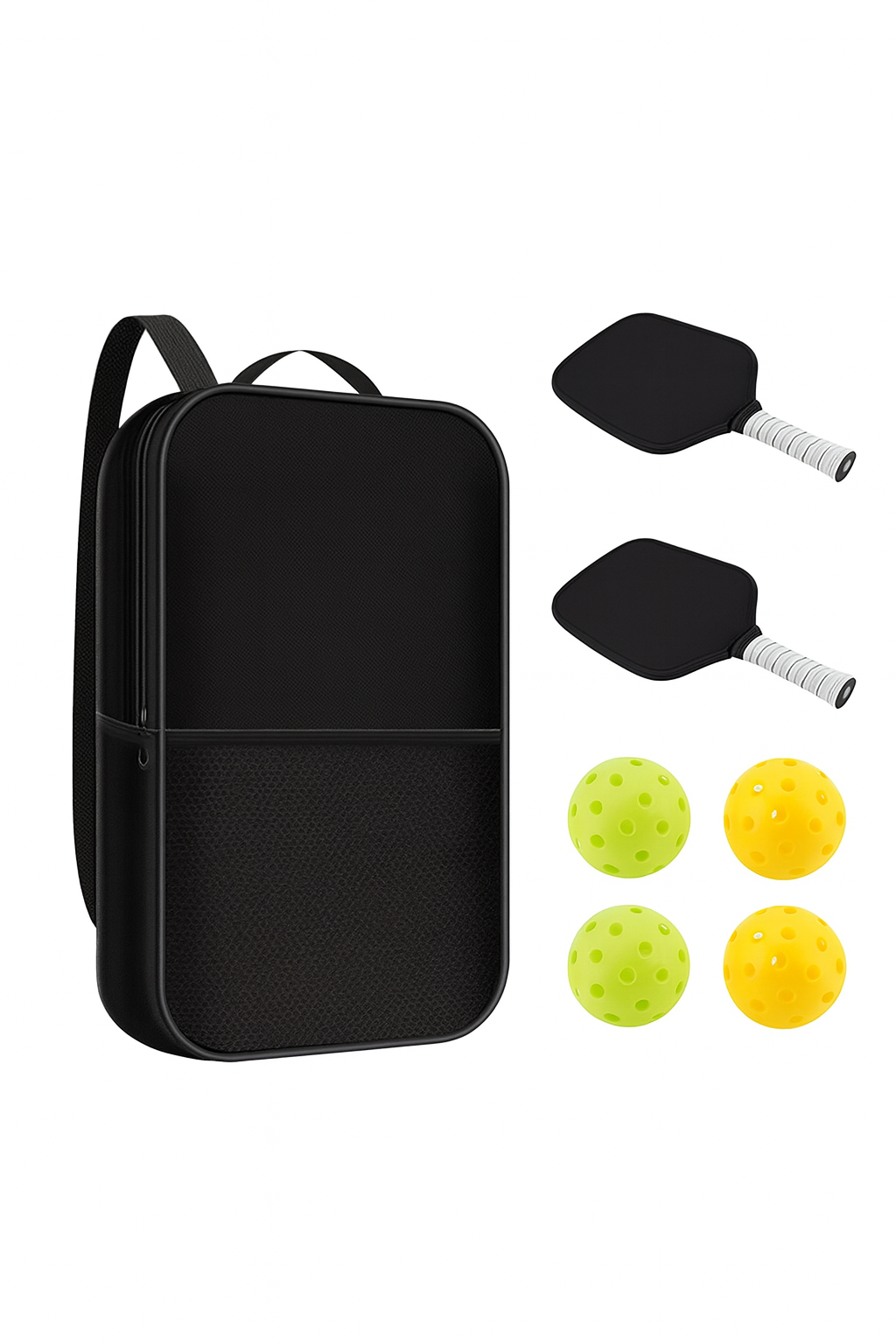 Tyson’s Fiberglass Pickleball Paddle Family Set – 2 Paddles + 4 Balls + Backpack Case