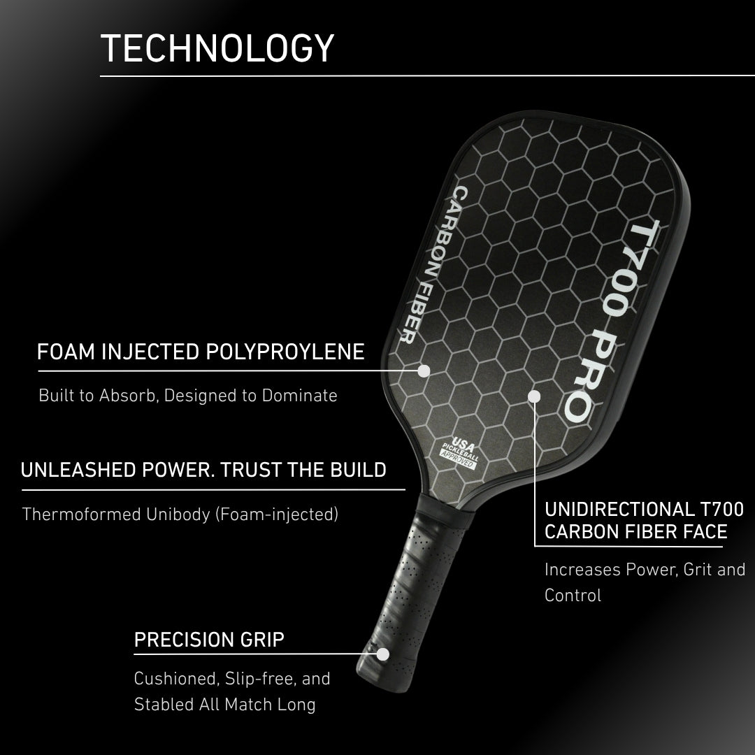 Tysons Pickleball Paddle T-700 Pro-Blackout