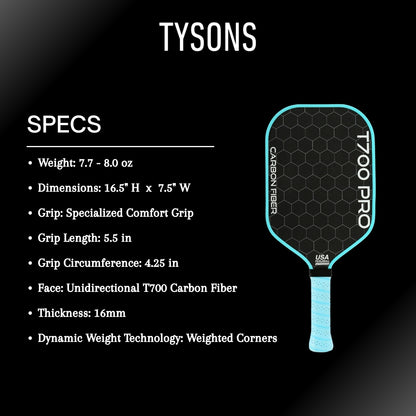 Tysons Pickleball Paddle T-700 Pro-Velocity